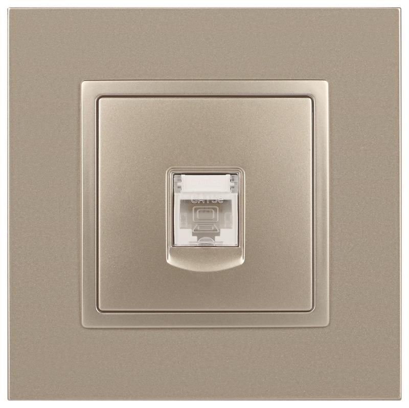 14-3107-04 Розетка RJ45, IP20, шампань | Б0034305 | ЭРА — миниатюра 2