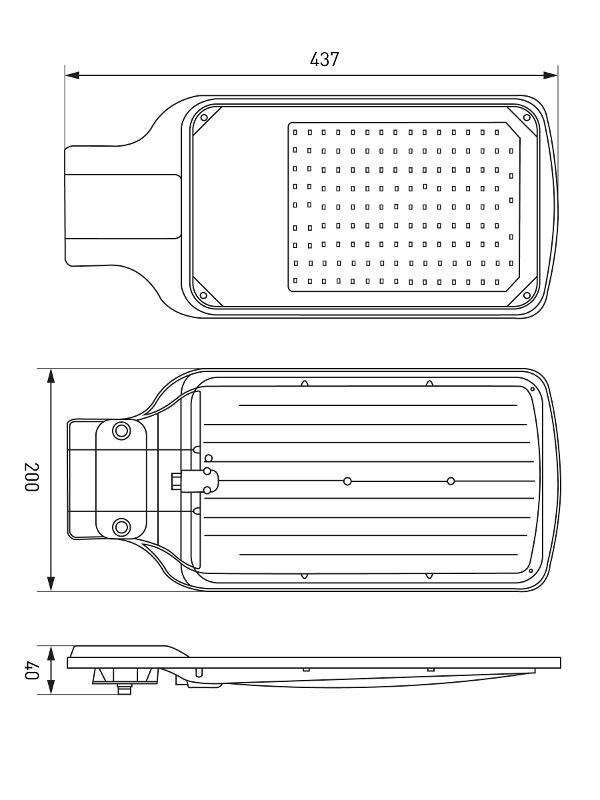 Светильник светодиодный консольный SPP-504-0-50K-100 100Вт 10 000лм 5000К IP65 КСС Д DOB SMD 48мм — миниатюра 8