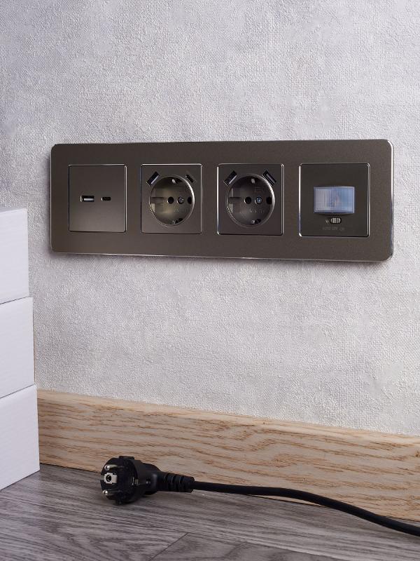 BRITE Розетка USB A+C 18Вт РЮ11-1-БрШ шампань | BR-U22-018-K37 | IEK — миниатюра 8