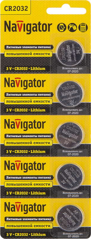 Элемент питания  NBT-CR2032-BP5 | 94765 | Navigator — Navigator