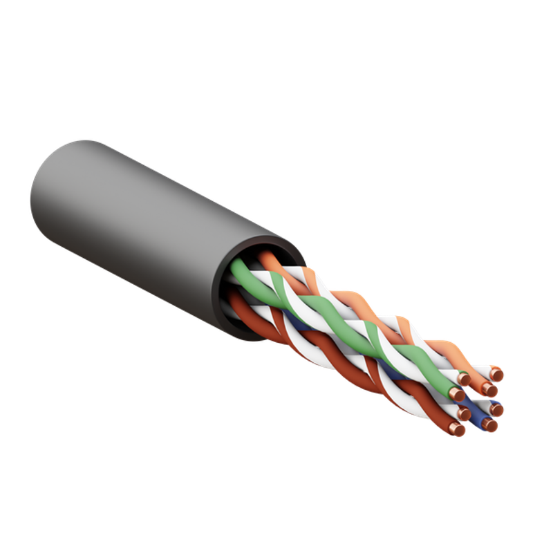 Кабель витая пара TERACOM PRO Cat.5E U/UTP 4 пары solid внешний 24AWG черный упак. 305м | TRP-5EUTP-04PE-BK-OUT3 | EKF — EKF