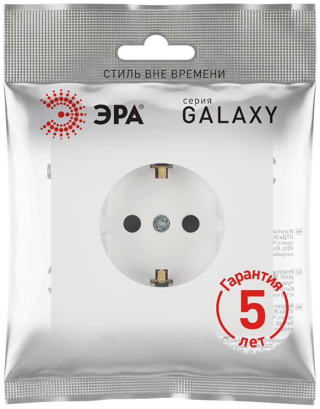 Розетка Galaxy 15-2102-08 c заземлением 2P+E Schuko со шторками 16А-250В IP20 белый матовый | Б0070653 | ЭРА — миниатюра 2