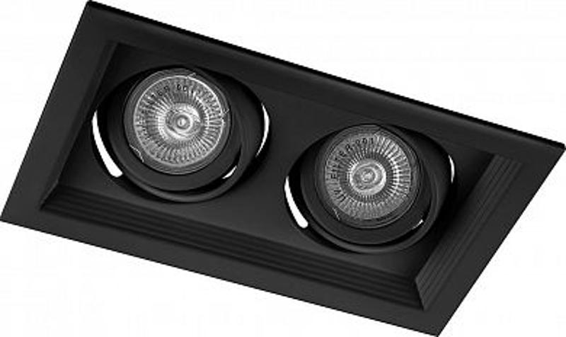 Светильник встраиваемый карданный под лампу MR16 DLT202 2x50W MR16 G5.3 черный | 32442 | FERON — Feron