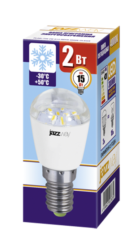 Лампа светодиодная LED 2Вт E14 220В 4000К PLED- T26 CLEAR REFR каплевидная | 1007667 | Jazzway — миниатюра 2