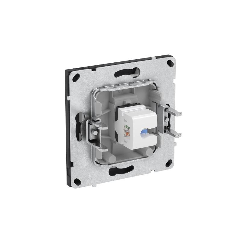 Компьютерная розетка RJ-45 без шторки, кат.5е одинарная, KANT, черный уголь | 7012663 | DKC — миниатюра 5