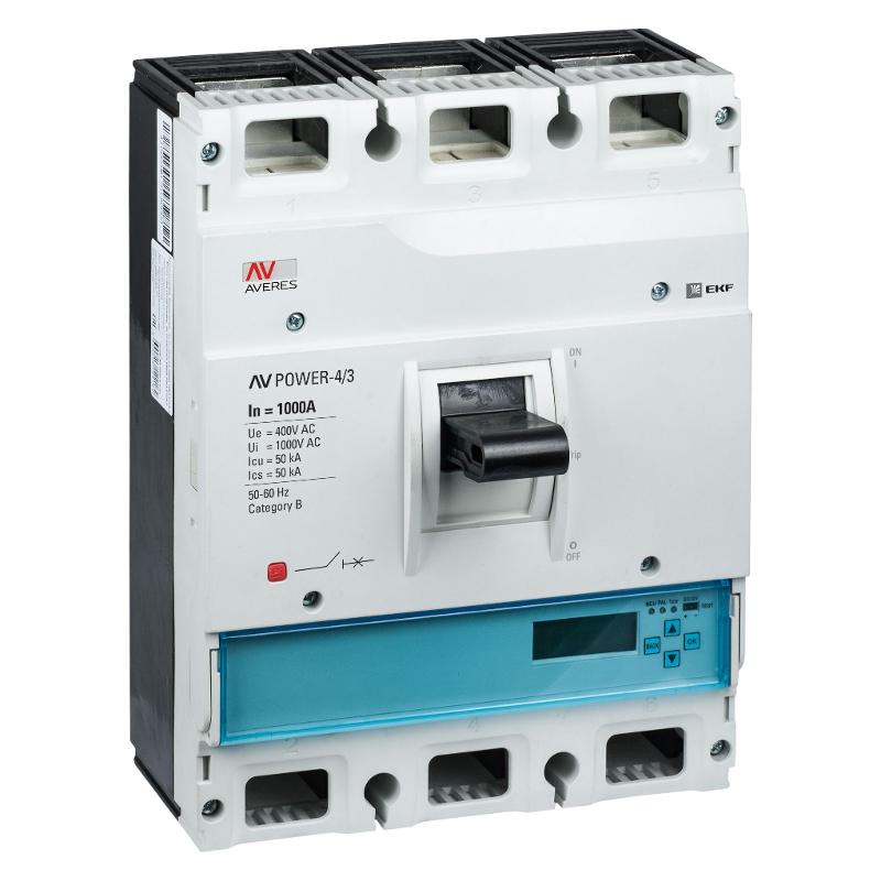 Выключатель автоматический AV POWER-4/3 1000А 50kA ETU6.2 | mccb-43-1000-6.2-av | EKF — EKF