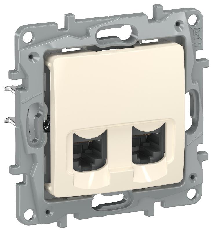 Etika Слоновая кость Розетка компьютерная 2-я RJ45 кат.5Е UTP  | 6723551 | IEK — IEK (ИЭК)