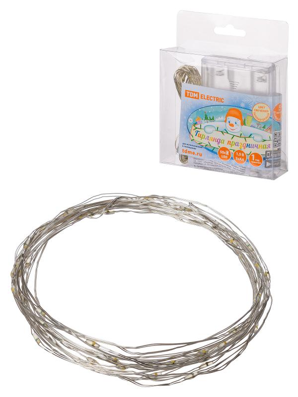 Гирлянда светодиодная "Роса50" 50LED, 5м, 3000К, 3хАА, | SQ0361-0052 | TDM ELECTRIC — TDM ELECTRIC