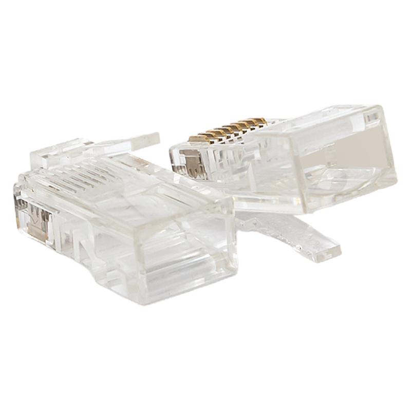 Коннектор RJ-45 TERACOM PRO неэкранированный 8P8C 30мкд Cat.5E универсальный (упак.10шт) | TRP-PLUG-5EUTP-10 | EKF — миниатюра 2