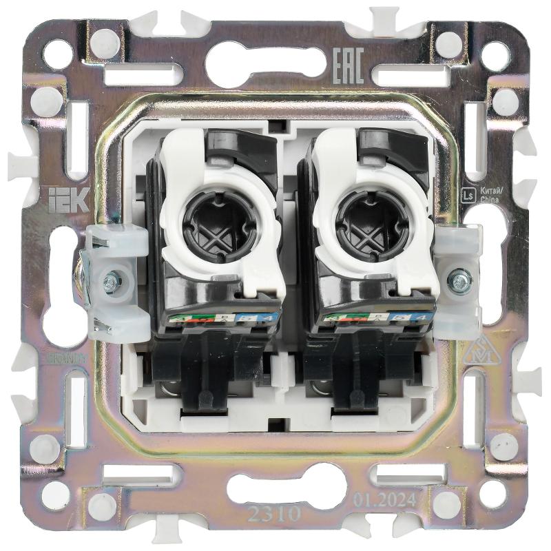 SKANDY Розетка компьютерная двойная RJ45 кат.5E SK-K03Bl черный | SK-K20-1-K02 | IEK — миниатюра 6