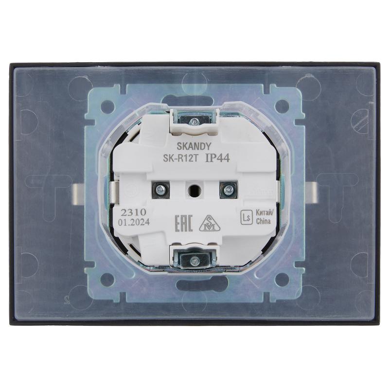 SKANDY Розетка 2-местная с кр. 16А в сб IP44 SK-R12T титан | SK-R26-16-44-K48-F | IEK — миниатюра 3