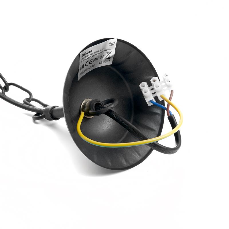 Светильник садово-парковый, 60W 230V IP44 черный, PL675 (на цепочке 500мм) | 11690 | FERON — миниатюра 7