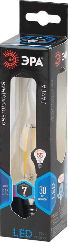 Лампа светодиодная F-LED BXS-7W-840-E14 (филамент, свеча на ветру, 7Вт, нейтр, E14) | Б0027945 | ЭРА — миниатюра 3