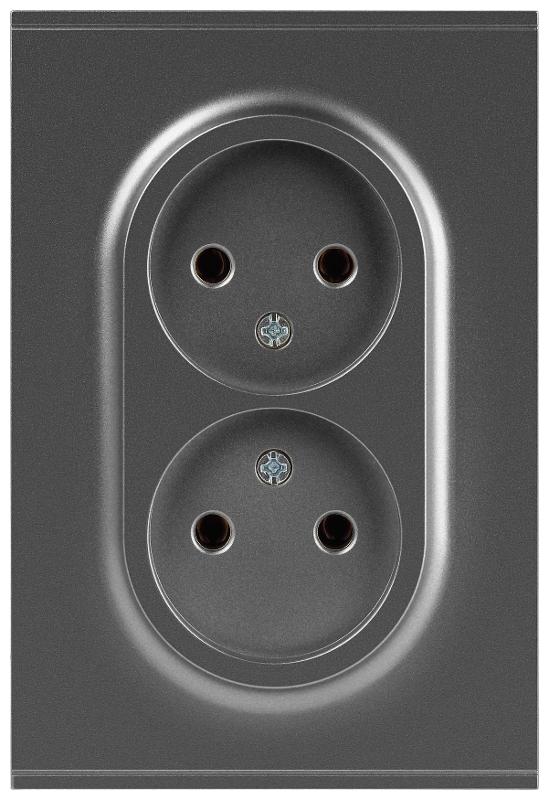 Розетка Arktik 16-2107-06 без заземления двойная 2X2P 16А-250В графит | Б0071686 | ЭРА — ЭРА (Энергия света)