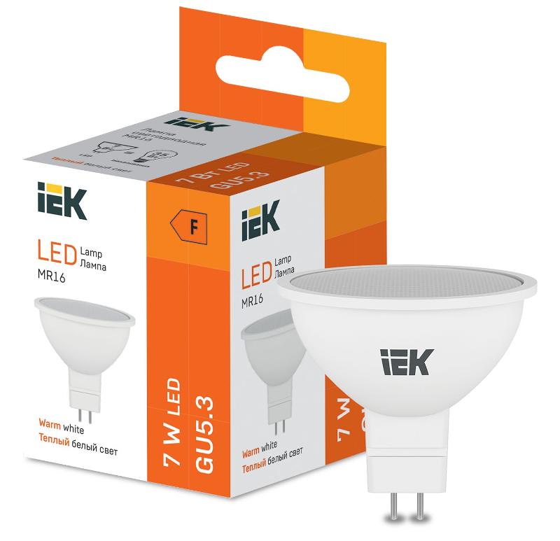 Лампа светодиодная MR16 570lm 3000K GU5 | LL-I-MR16-7-230-30-GU5 | IEK — IEK (ИЭК)