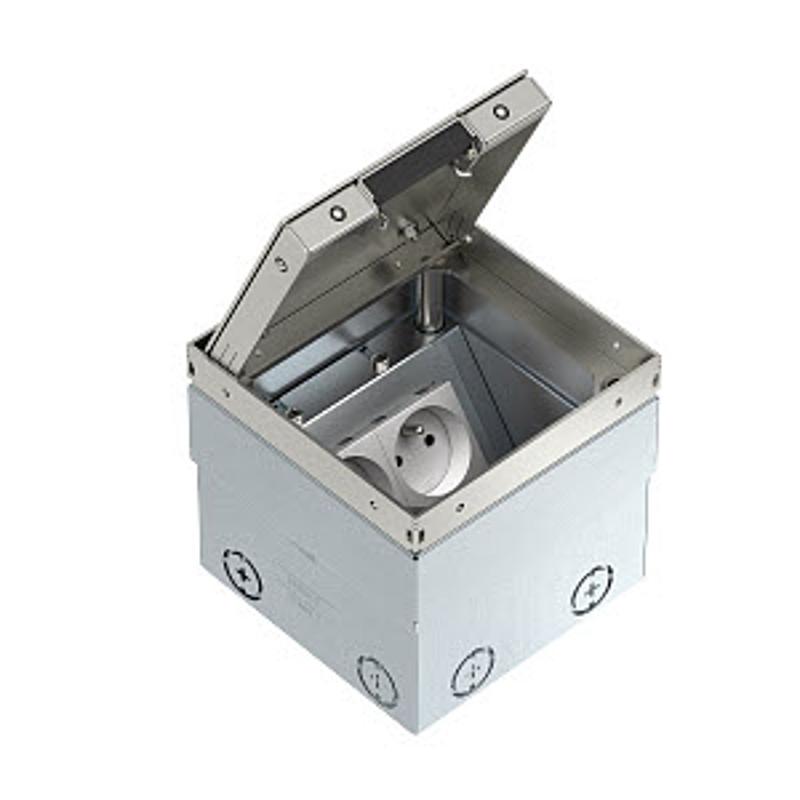Лючок UDHOME2 укомплектованный 2 розетки французские (без выемки) 140х140х100мм нержавеющая сталь | 7368332 | OBO Bettermann — миниатюра 2