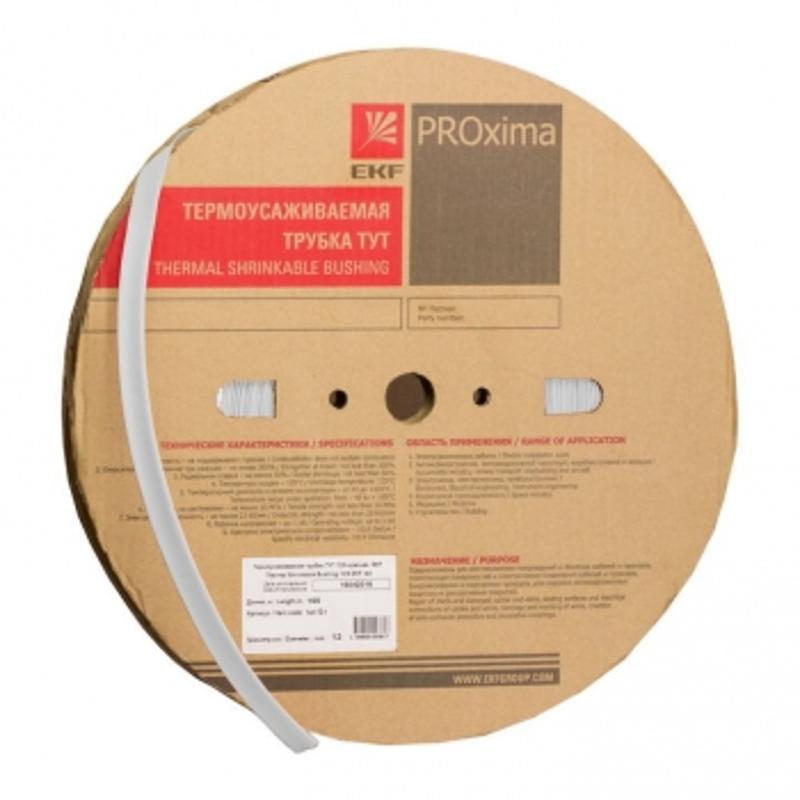 Термоусаживаемая трубка ТУТ нг 80/40 белая рулон PROxima | tut-80-w | EKF — миниатюра 1