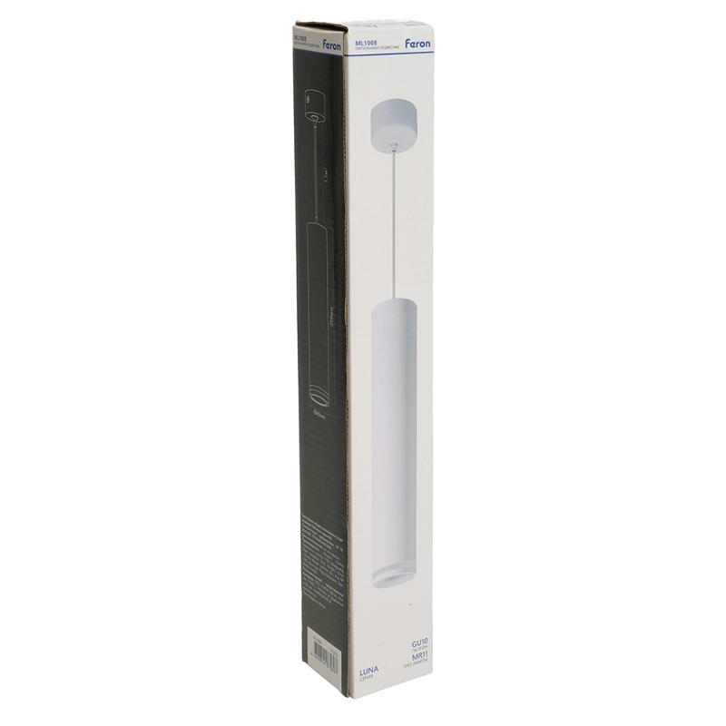 Светильник потолочный на подвесе MR11 35W, 230V, белый, D40*H250 ML1008 | 51376 | FERON — миниатюра 6