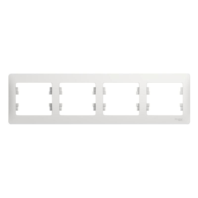 Glossa Белый Рамка 4-ая, горизонтальная | GSL000104 | SE — Systeme Electric