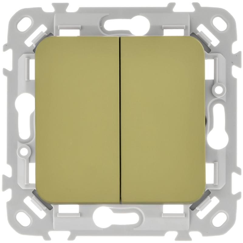 FLITE Розетка 2-ая RJ45/TV кат.6 UTP РКТВ6-2-0-ФлШ шампань | FI-AK22-2-K37 | IEK — миниатюра 2