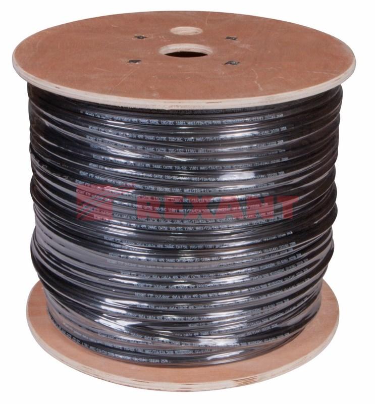 Кабель FTP  4PR  24AWG  CAT5e  305м  OUTDOOR + ТРОС*1 | 01-0144 | REXANT — миниатюра 2