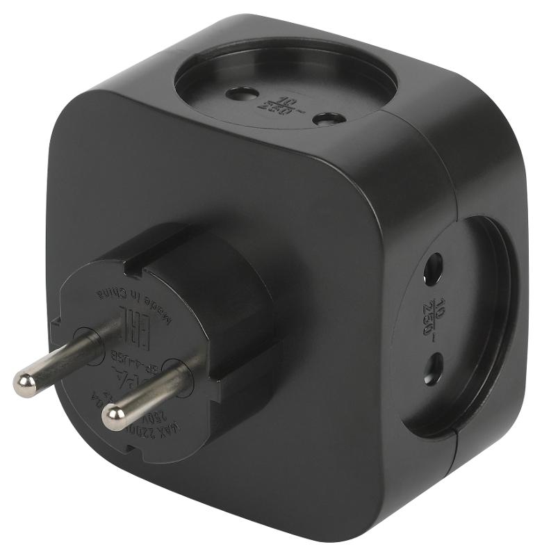 Разветвитель электрический ЭРА SP-4-USB-B на 4 розетки + 2xUSB 2400mA, без заземл 10А (черный)  | Б0049536 | ЭРА — миниатюра 5