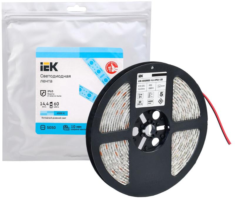 Лента светодиодная 5м LSR-5050W60-14,4-IP65-12В | LSR2-2-060-65-3-05 | IEK — миниатюра 2