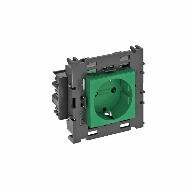 Розетка одинарная 0° Modul45connect с з/к, 250 В, 16A (зеленый) (STD-D0C8 MZGN1) | 6120416 | OBO Bettermann — OBO Bettermann