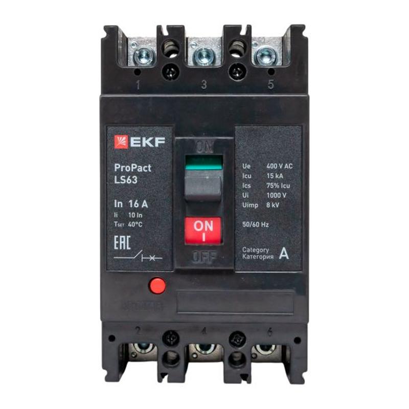 Выключатель автоматический LS63 15кА 3P 16А ProPact | mccb-63-15-3-16-ls | EKF — миниатюра 2