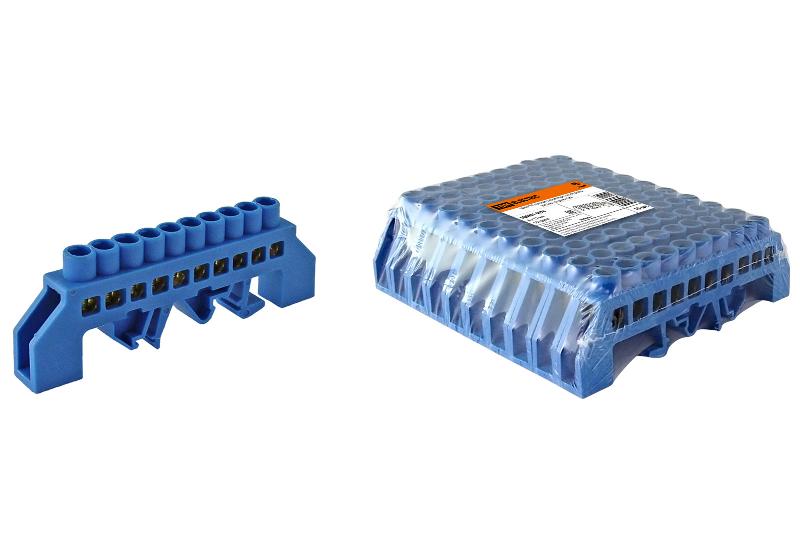 Шина "N" нулевая в изоляторе на DIN-рейку 8x12мм 10 групп  | SQ0801-0078 | TDM — TDM ELECTRIC