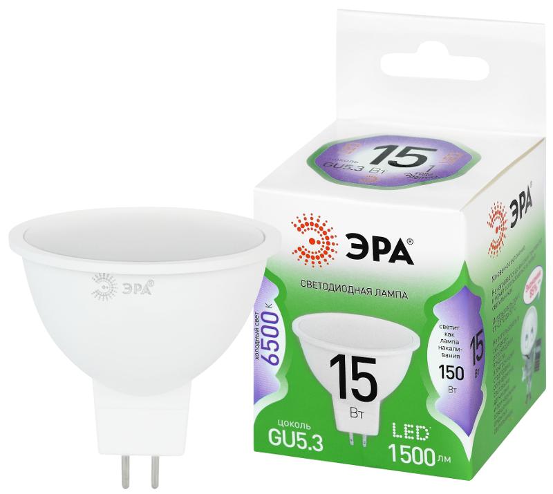 Лампа светодиодная  GREEN LINE LED MR16-15W-865-GU5.3 GL 15Вт софит холодный свет GU5.3 | Б0070075 | ЭРА — ЭРА (Энергия света)