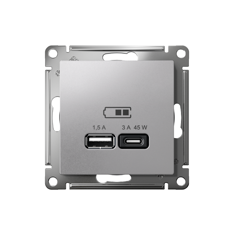 AtlasDesign Алюминий USB Розетка A + тип-C 45W высокоскоростной заряд QC PDмеханизм | ATN000329 | SE — миниатюра 2