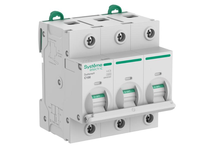 Systeme9 Автоматический выключатель (АВ) 27мм C 100A 3P 10 kA 400В | S9H32391 | SE — Systeme Electric