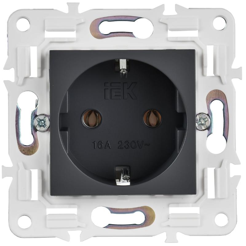 SKANDY Розетка с з/к без з/ш 16А SK-R05T титан | SK-R11-16-K48 | IEK — миниатюра 2