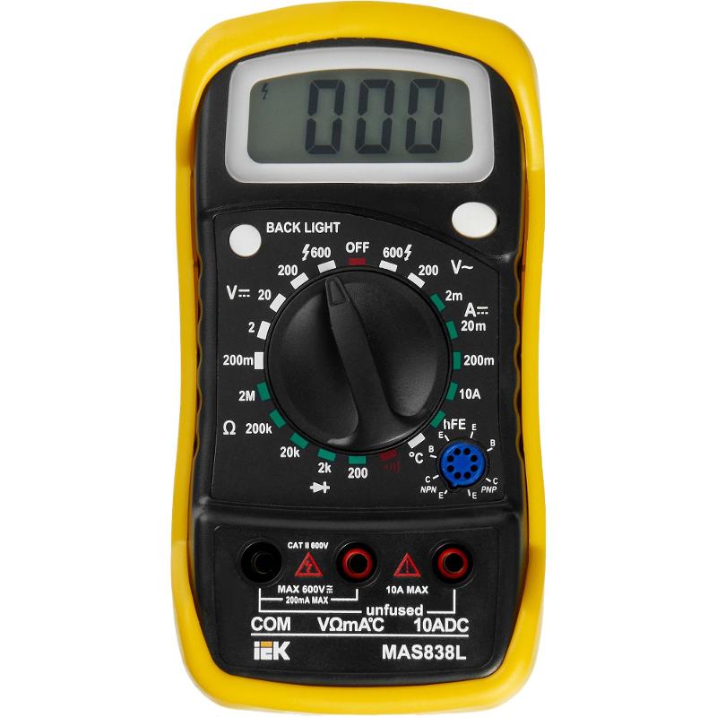 Мультиметр цифровой  Master MAS838L  | TMD-3L-838 | IEK — миниатюра 4