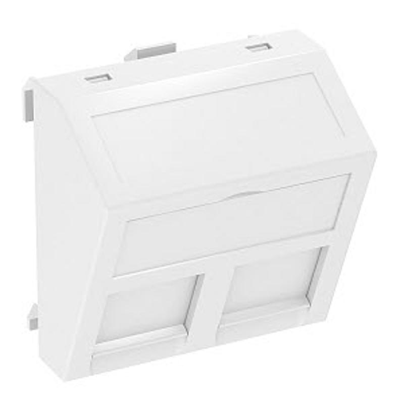 Корпус компьютерной розетки Modul45 тип OBO (наклонный) 45x45 мм (черный) (DTS-2RM SWGR1) | 6119300 | OBO Bettermann — миниатюра 2