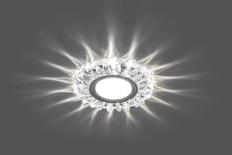 Светильник точечный встраиваемый под лампу, с LED подсветкой CD916 15LED*2835 SMD 4000K, MR16 50W G5.3, прозрачный, хром | 28988 | FERON — миниатюра 2