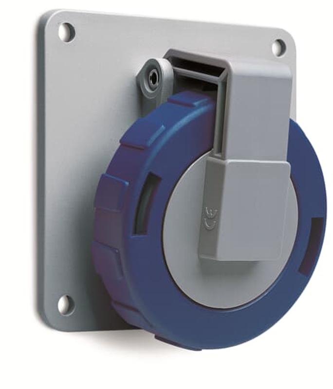 Розетка панельная с угловым фланцем 216RAU9W, 16A, 2P+E, IP67, 9ч | 2CMA166998R1000 | ABB — ABB