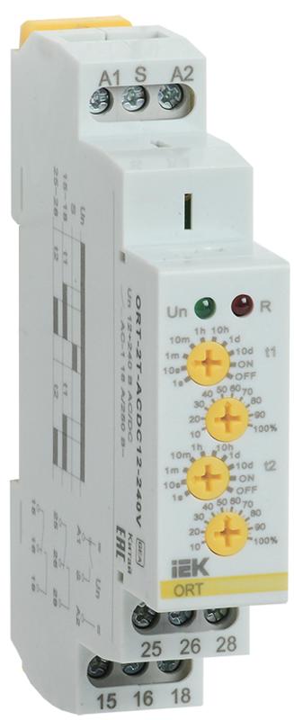 Реле времени ORT 2 конт. 2 уст. 12-240 В AC/DC  | ORT-2T-ACDC12-240V | IEK — миниатюра 1