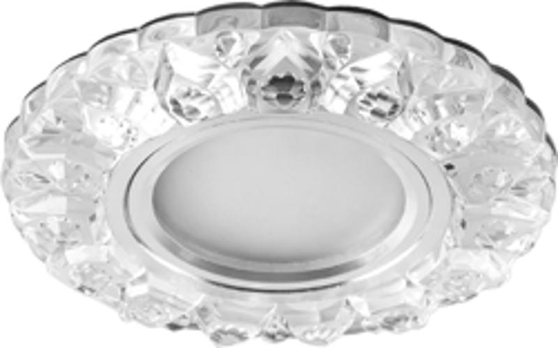 Светильник точечный встраиваемый под лампу, с LED подсветкой CD908 15LED*2835 SMD 4000K, MR16 50W G5.3, прозрачный, хром | 28891 | FERON — миниатюра 1