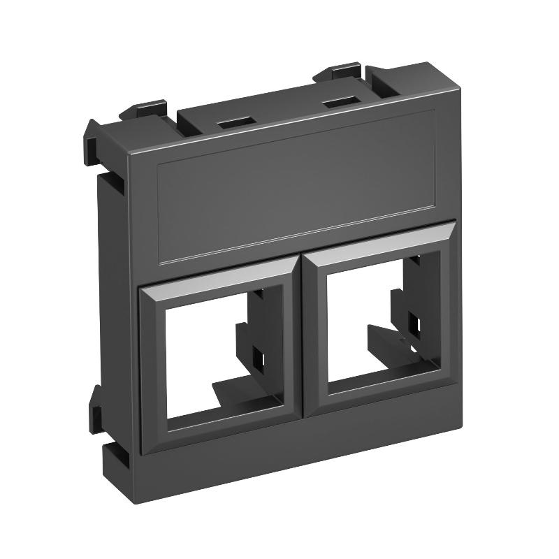 Корпус компьютерной розетки Modul45 тип LE (прямой) 45x45 мм (черный) (DTG-02LE SWGR1) | 6119306 | OBO Bettermann — OBO Bettermann