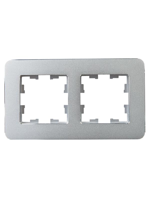 BRITE Рамка 2-ая РУ-2-1-Бр металл алюминий RE | BR-M22-M-01-K47 | IEK — миниатюра 2