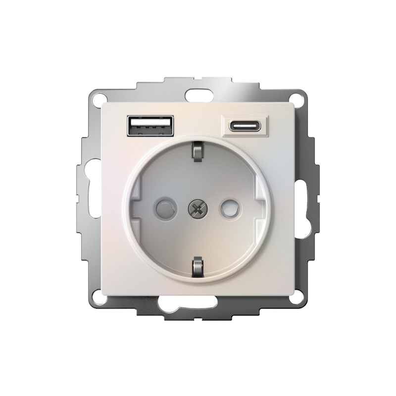 AtlasDesign Жемчуг Розетка 16А c 2 USB A+C, 5В/2,4А/3,0А, 2х5В/1,5А, механизм | ATN000432 | SE — миниатюра 2
