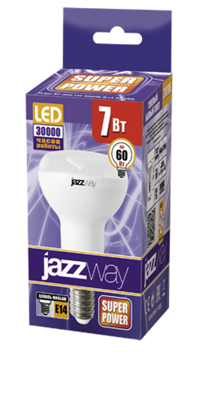 Лампа светодиодная LED 7Вт E14 220В 3000К PLED- SP R50 отражатель (рефлектор) | 1033628 | Jazzway — миниатюра 2