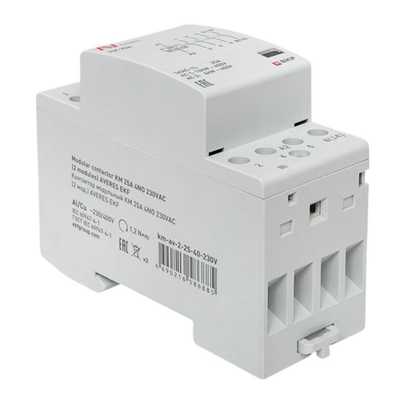 Контактор модульный КМ 25А 4NO 230VAC (2 мод.) AVERES | km-av-2-25-40-230V | EKF — миниатюра 9