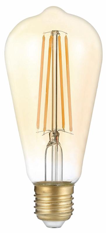 Лампа светодиодная F-LED ST64-7W-824-E27 gold (филамент, зол, 7Вт, тепл, E27) (20/960) | Б0047664 | ЭРА — миниатюра 2