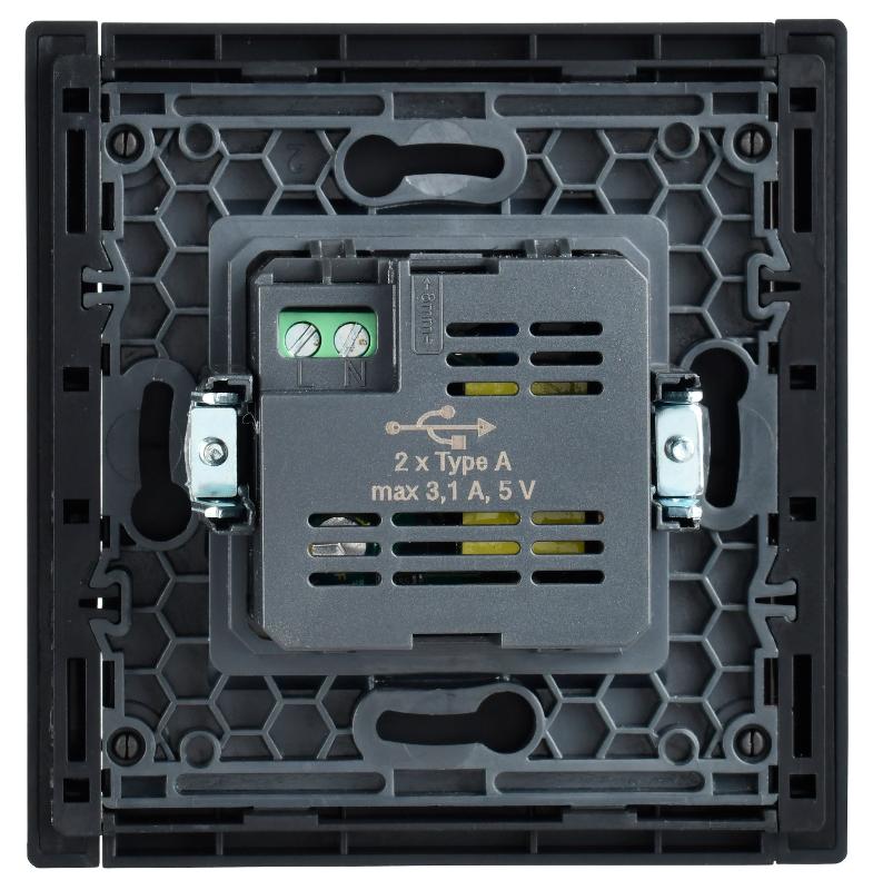 FORTE&PIANO Розетка USB A+A 3,1А FP349 серый | FP-U21-D31-K03 | IEK — миниатюра 3