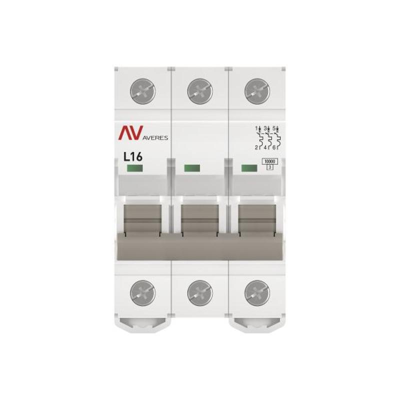 Выключатель автоматический AV-10 3P 16A (L) 10kA AVERES | mcb10-3-16L-av | EKF — миниатюра 3