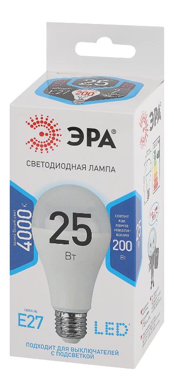 Лампа светодиодная LED 25Вт E27 4000К СТАНДАРТ груша | Б0035335 | ЭРА — миниатюра 4