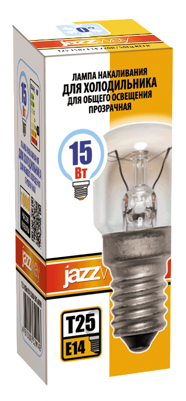Лампа накаливания ЛОН 15Вт E14 220В Т25 REFR (для холод.) | 3329143 | Jazzway — миниатюра 2